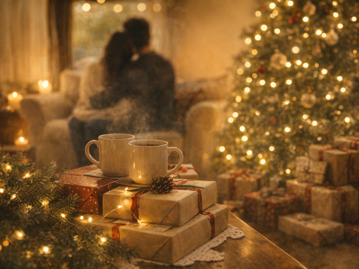 Warm holiday home scene representing Jay and Gabi's first holiday together